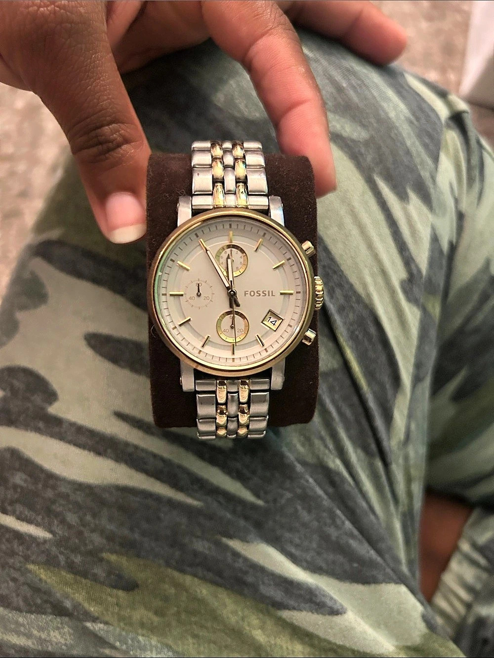 Fossil Dean Chronograph Two-Tone Stainless Steel Watch